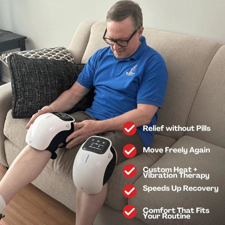 Cordless Heated Knee Massager — Adjustable Heat, 3 Vibration Modes