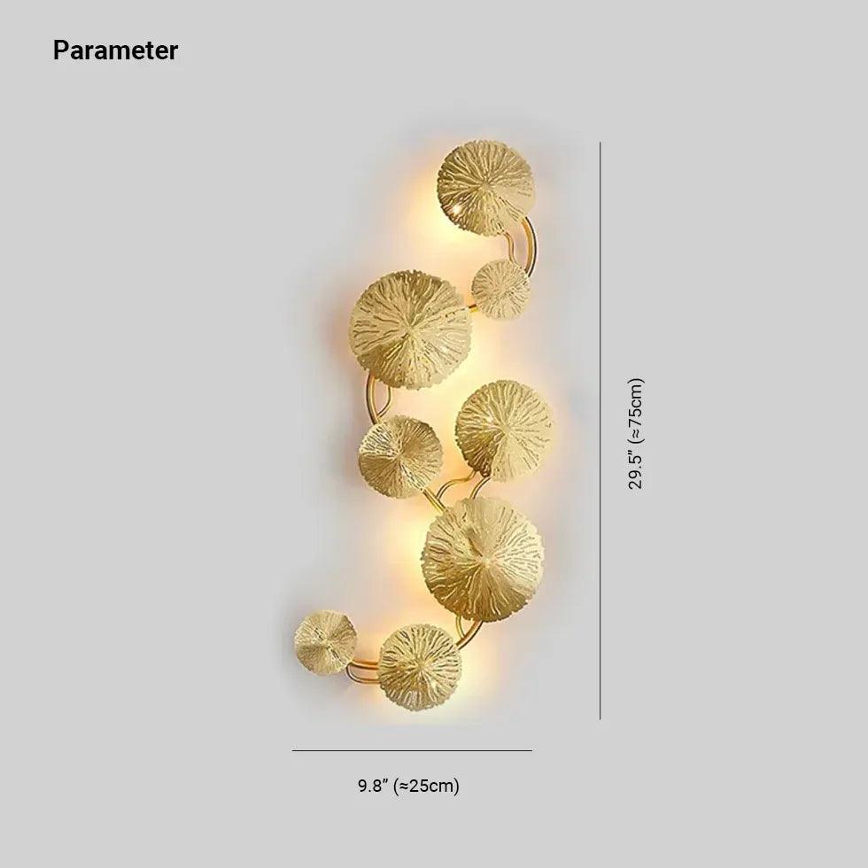 Gouden luxe wandlamp met lotusbladdesign voor de woonkamer | livraina