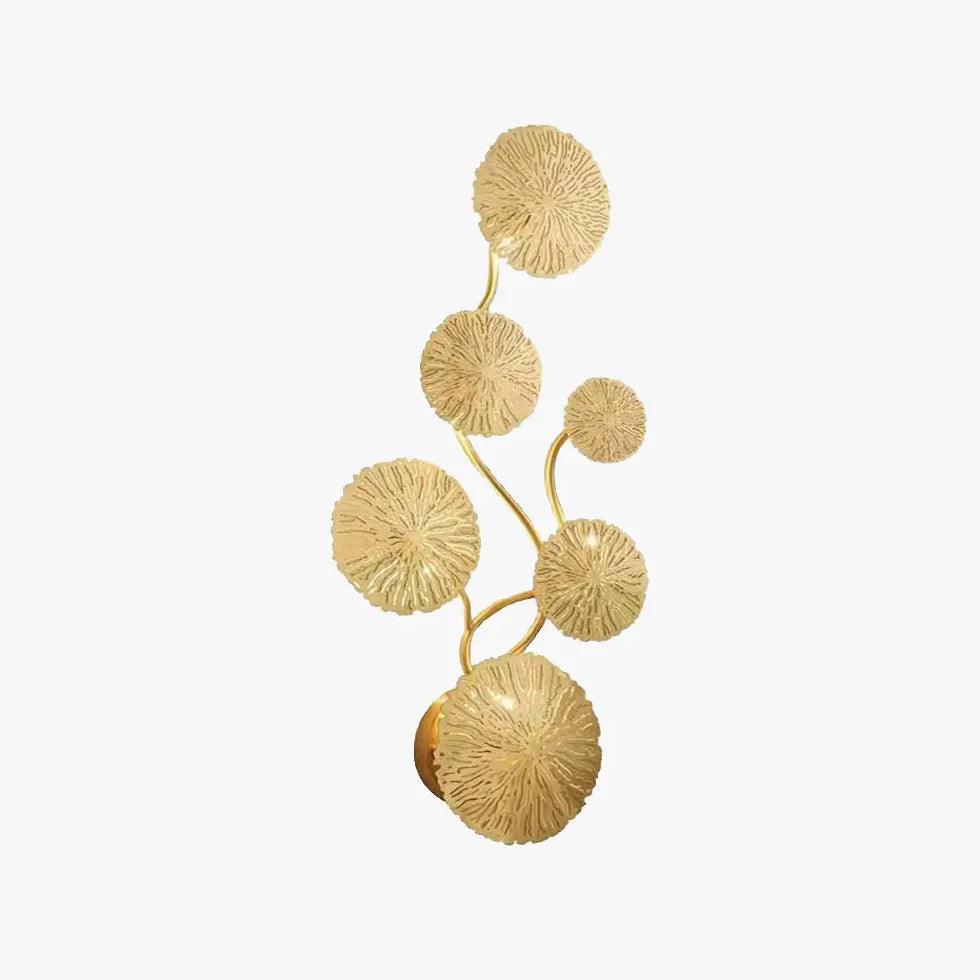 Gouden luxe wandlamp met lotusbladdesign voor de woonkamer | livraina