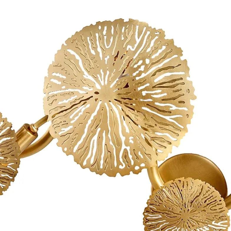 Gouden luxe wandlamp met lotusbladdesign voor de woonkamer | livraina