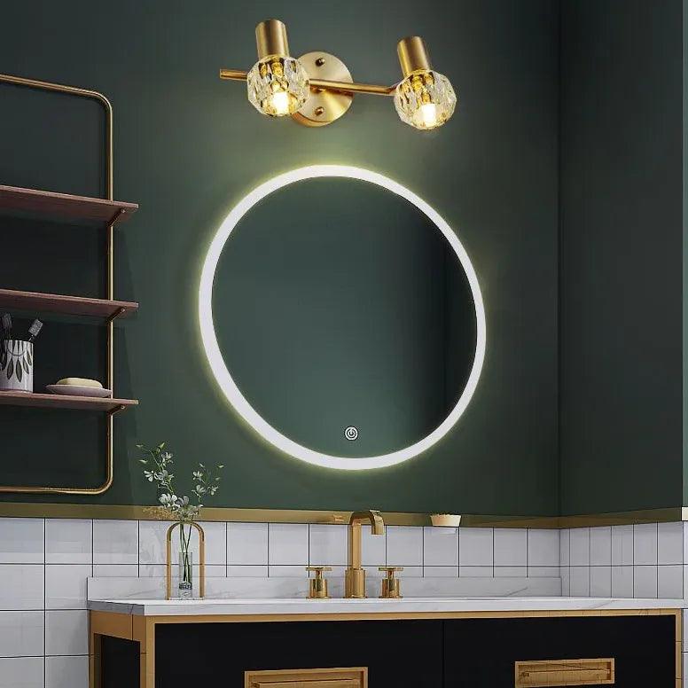 Amerikanische LED-Kristall-Wandleuchten aus Messing für das Badezimmer | livraina
