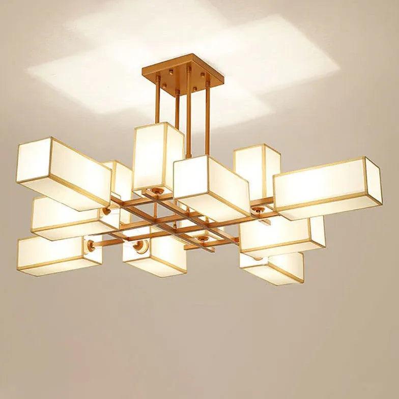 Moderne kinesisk pendellampe i smijern og tekstil | livraina