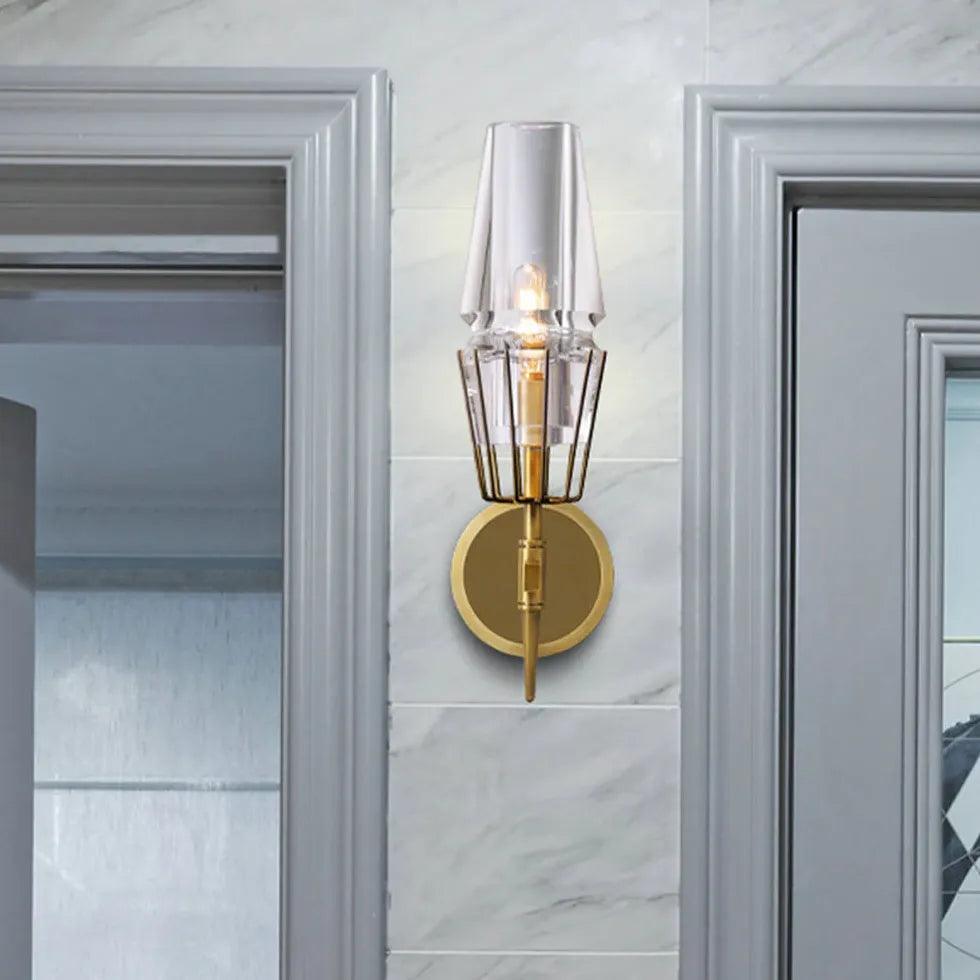 Moderne vegglamper i kobber med krystall | livraina