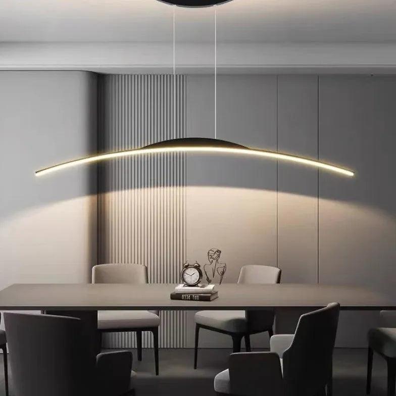 Ívelt, minimalista LED függőlámpák hosszú rúddal | livraina