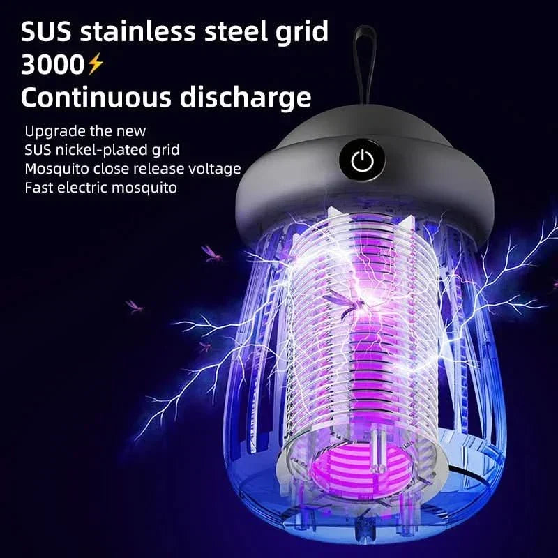 Lâmpada Mata-Mosquitos UV Silenciosa QuietGuard — Grelha de 3000V