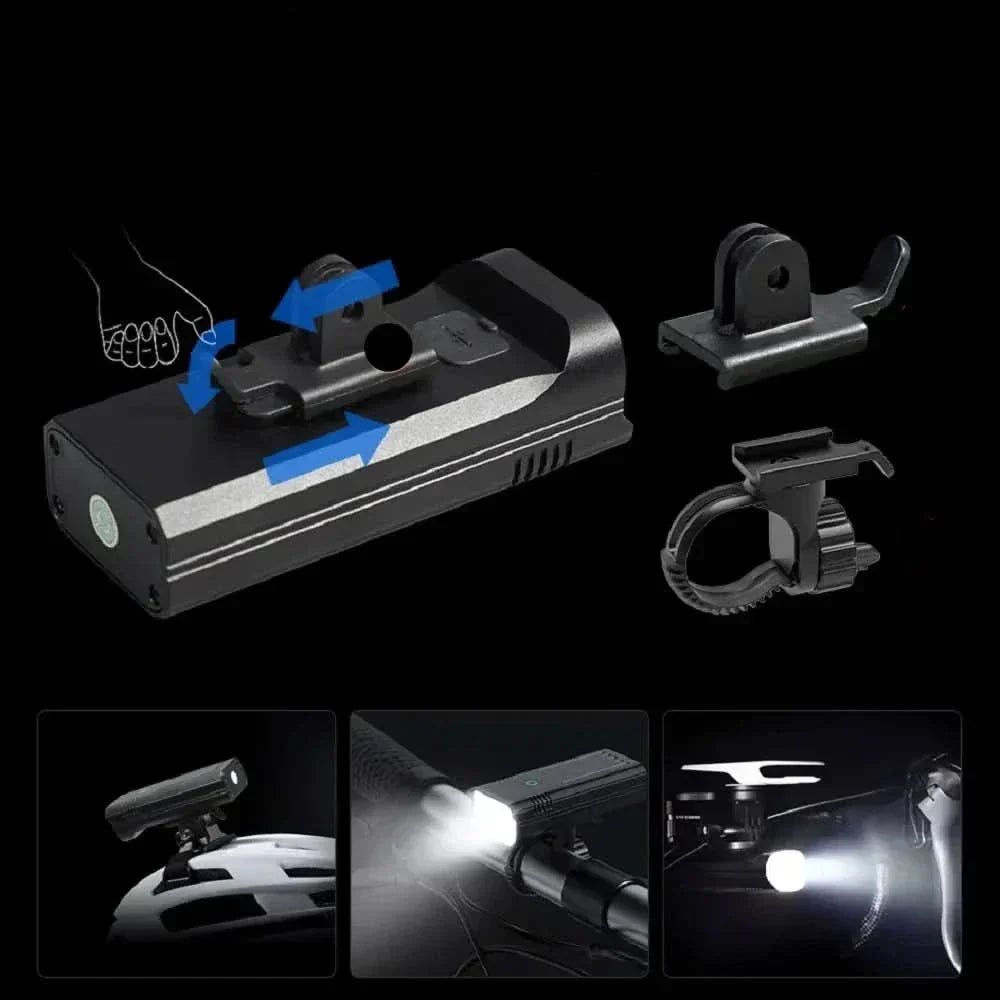 NovaGlide X světlo na kolo — 5000 lumenů, 12 LED, dobíjecí baterie USB-C