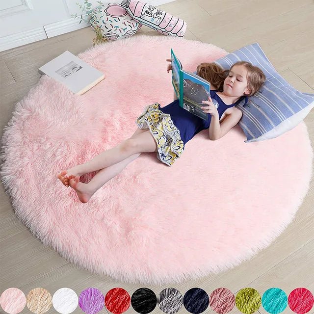 Tappeto rotondo felpato Velvéri Luxe FluffyMat — Pelo soffice come una nuvola, design circolare