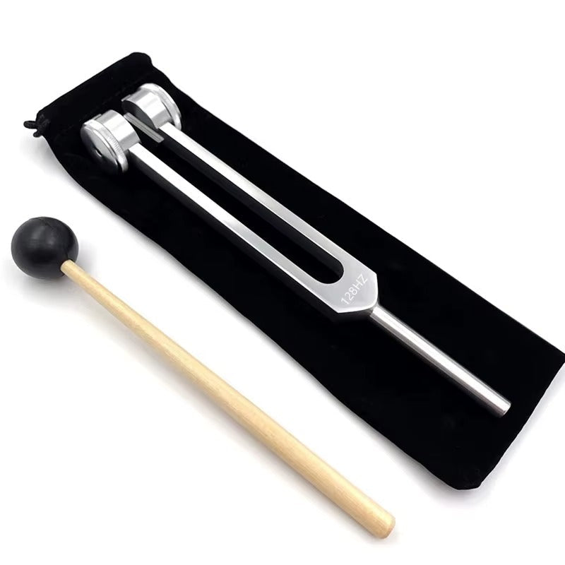 Diapasão AuroraTone de 128 Hz — Liga de alumínio, inclui baqueta