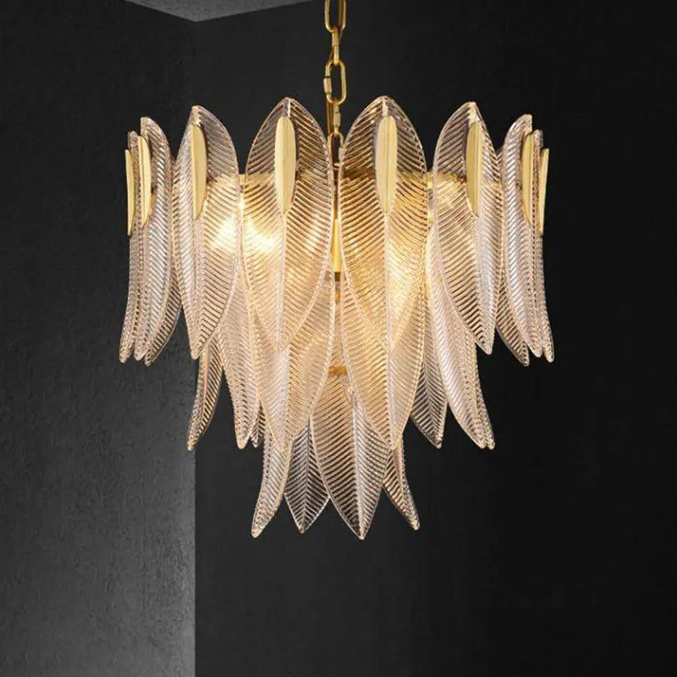 Moderne hanglampen met luxueuze glazen bloemblaadjes | livraina