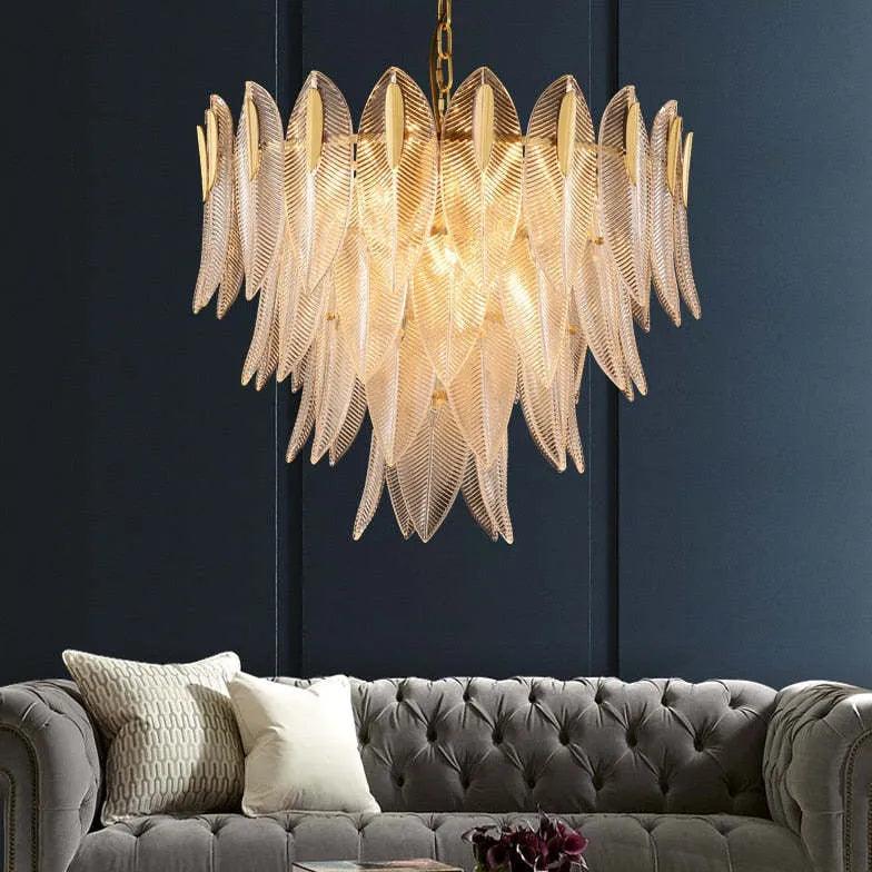 Moderne hanglampen met luxueuze glazen bloemblaadjes | livraina