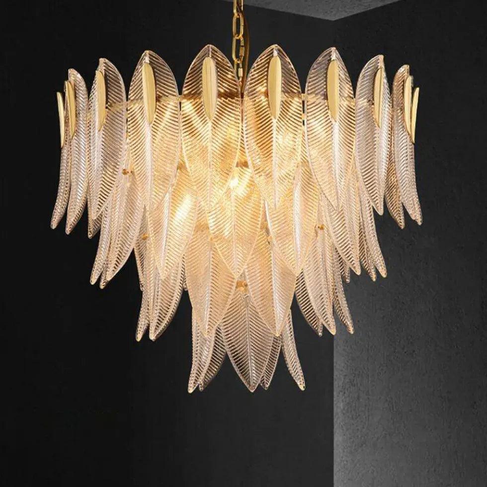 Moderne hanglampen met luxueuze glazen bloemblaadjes | livraina