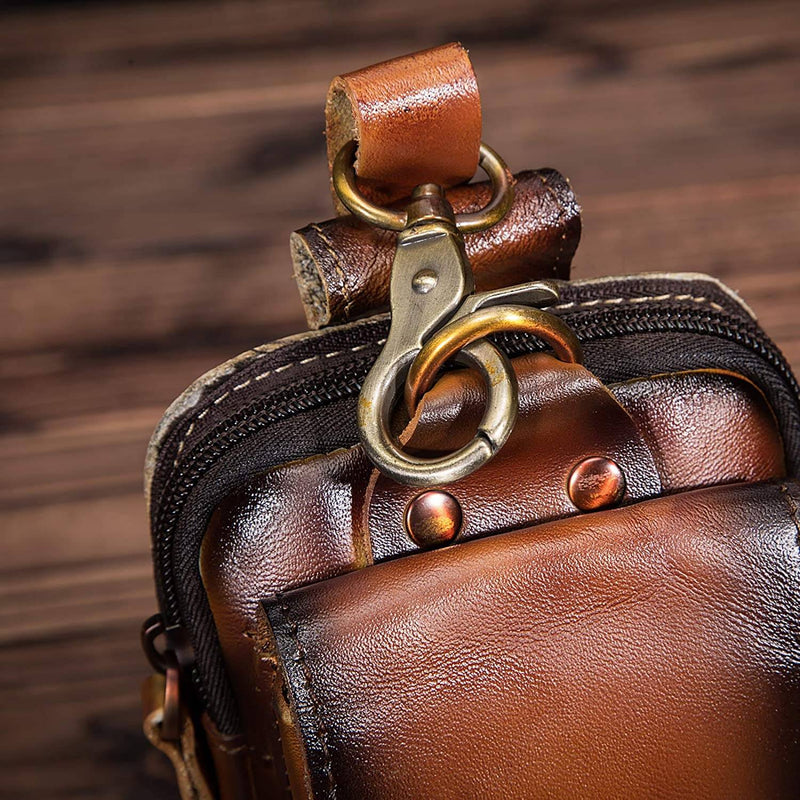 Smalle leren heuptas — compacte organizer voor elke dag