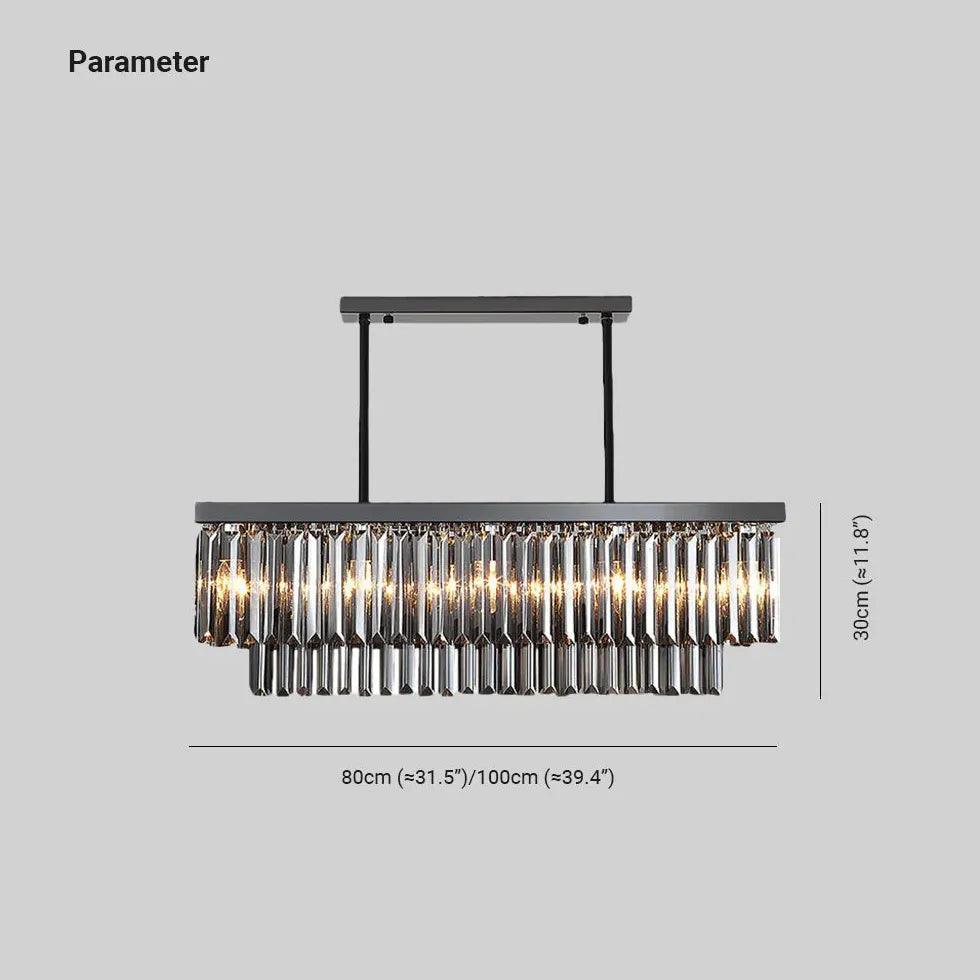 Kristall-Pendelleuchte mit schlichtem rechteckigem Glasdesign | livraina