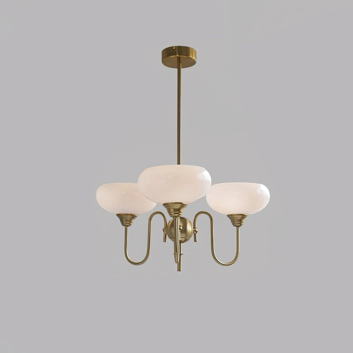 Franse vintage glazen hanglampen met melkglazen kap | livraina
