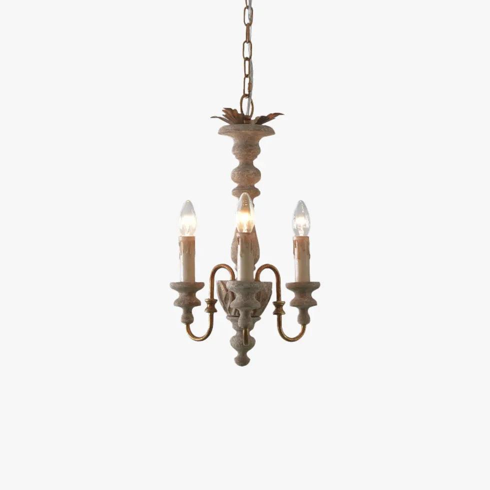 Amerikaanse vintage houten kaarsenkroonluchter | livraina