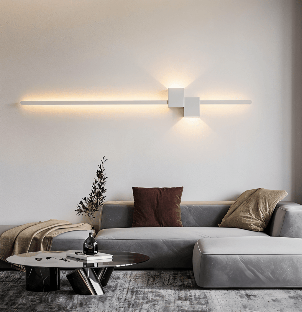 Linea Glow Minimalistische LED-Wandleuchte — Elegantes schwarzes Finish