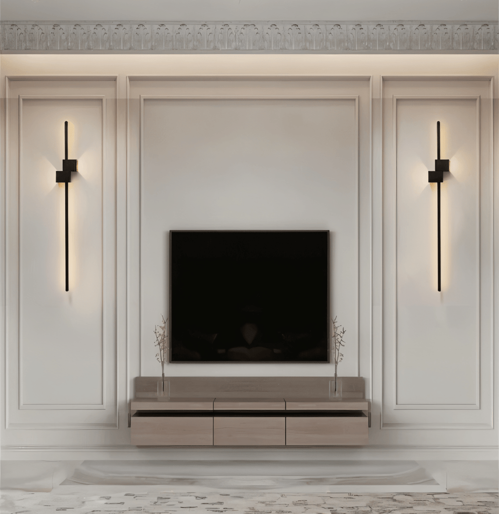 Linea Glow Minimalistische LED-Wandleuchte — Elegantes schwarzes Finish