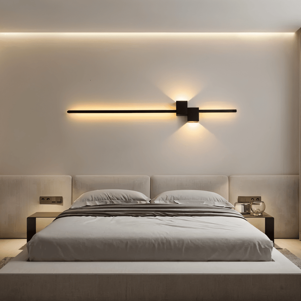Linea Glow Minimalistische LED-Wandleuchte — Elegantes schwarzes Finish