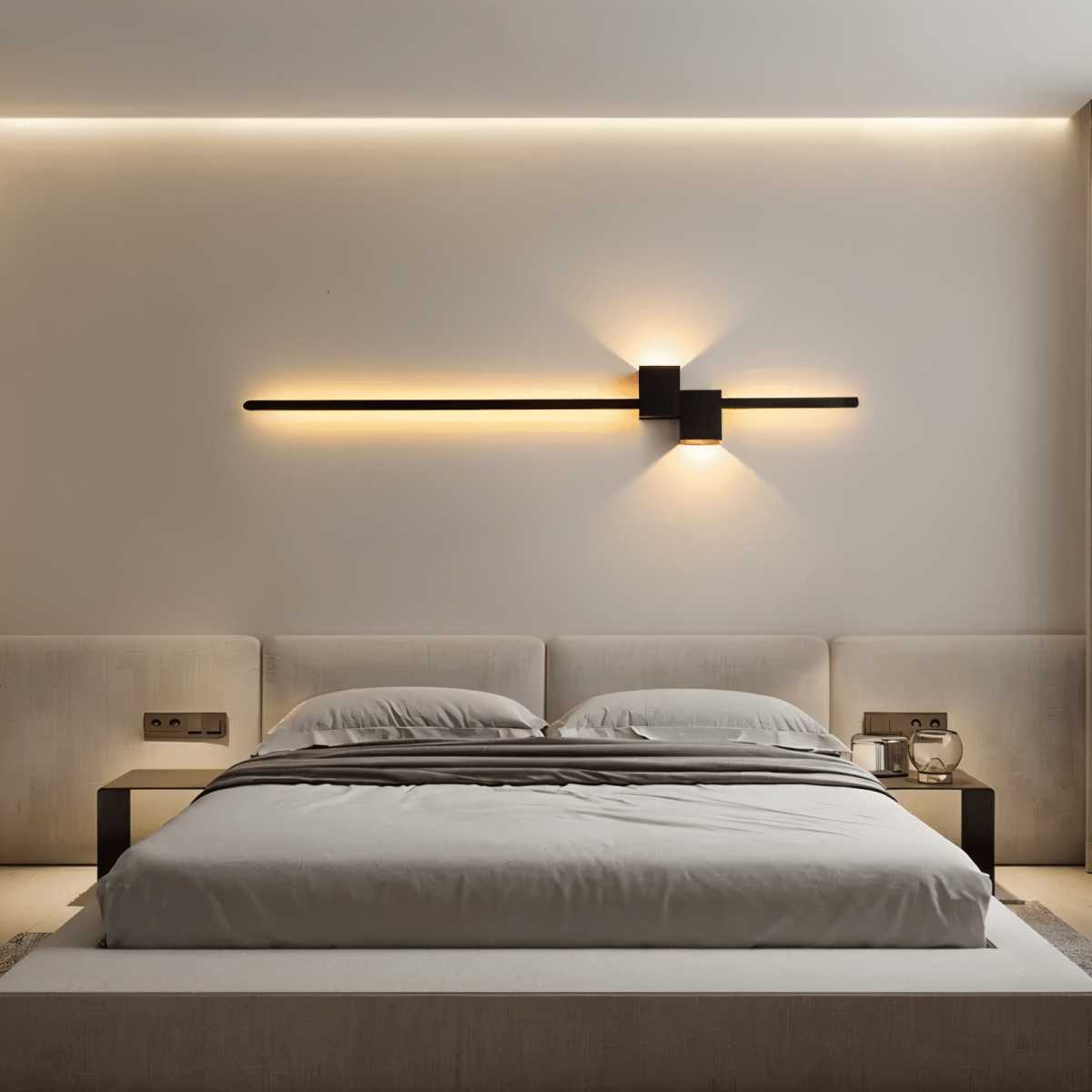 Linea Glow Minimalistische LED-Wandleuchte — Elegantes schwarzes Finish