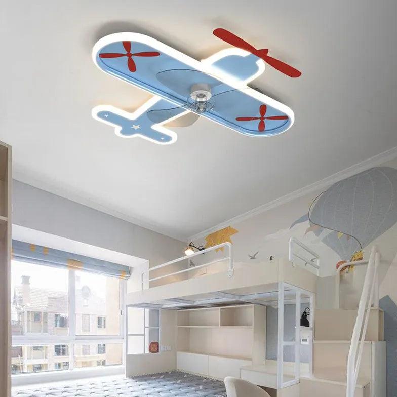 Ventilator de tavan cu avion de desene animate și lumină pentru copii | livraina