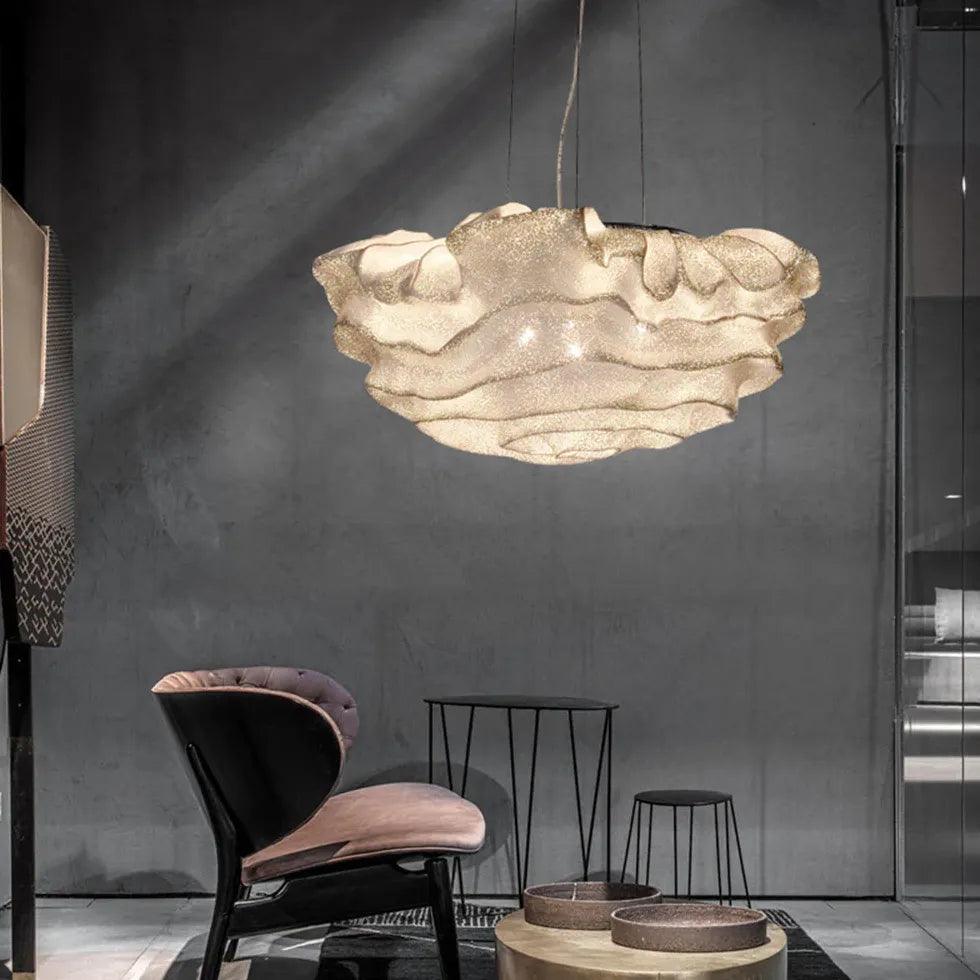 Lampă suspendată Art Deco Nevo, din metal cromat, cu intensitate reglabilă, pentru sufragerie | livraina