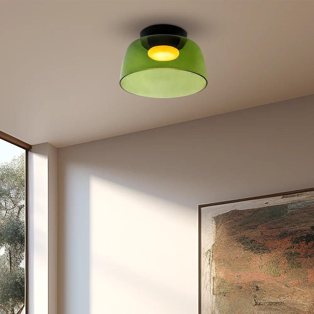 Taklampe i glass med skålform til stuen | livraina