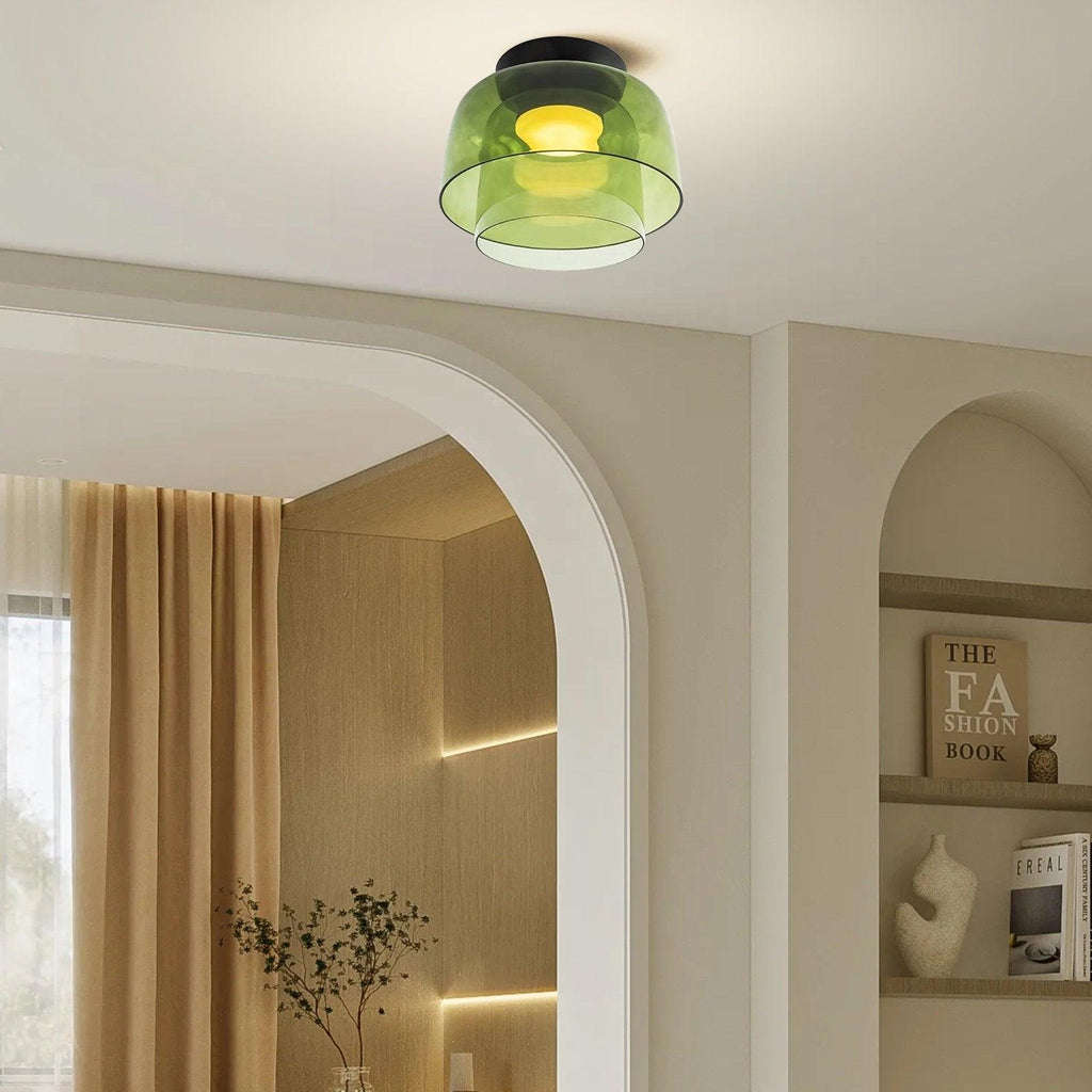 Taklampe i glass med skålform til stuen | livraina