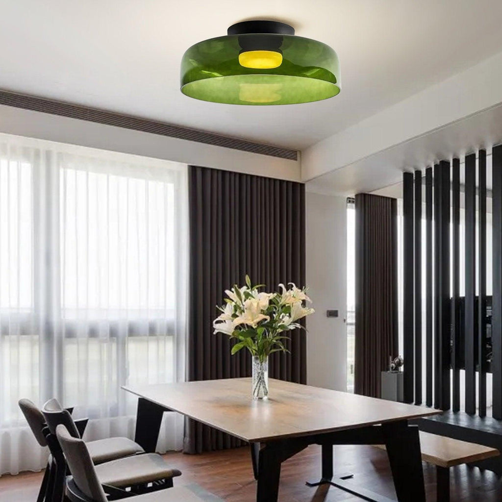 Taklampe i glass med skålform til stuen | livraina