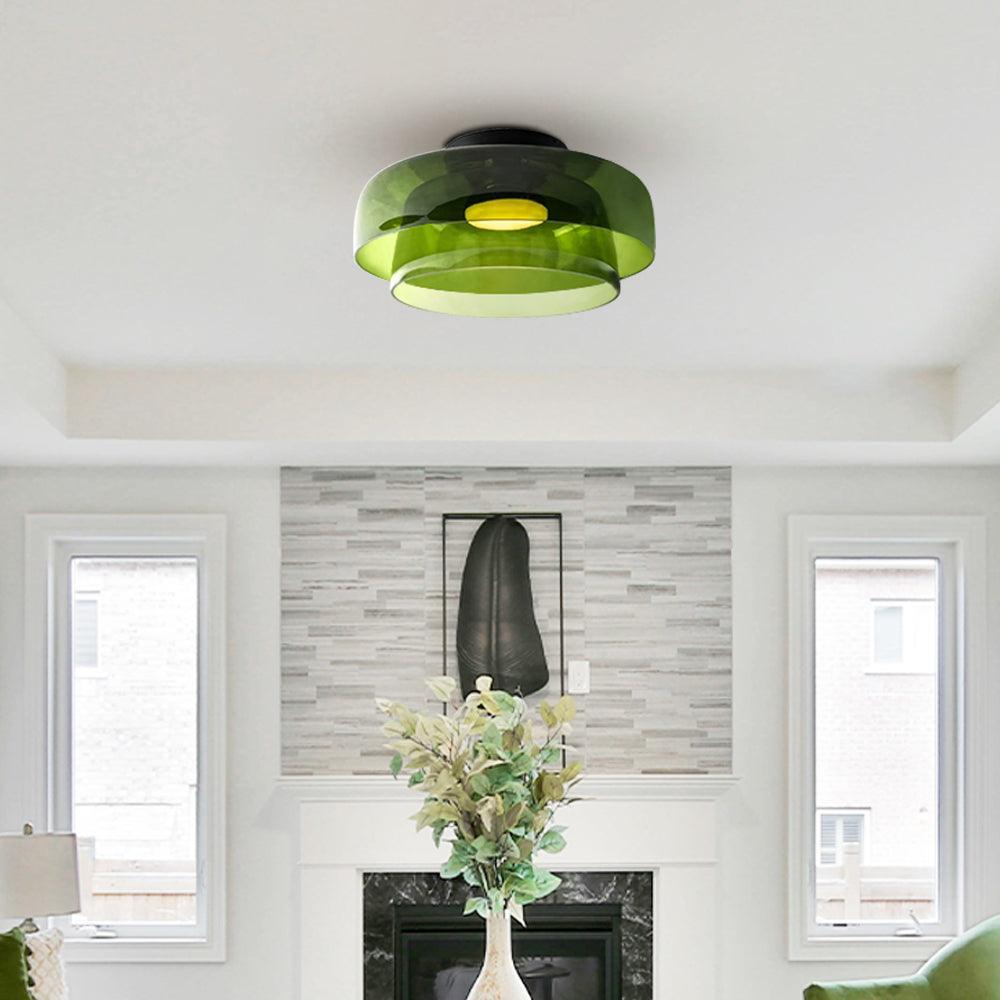 Taklampe i glass med skålform til stuen | livraina