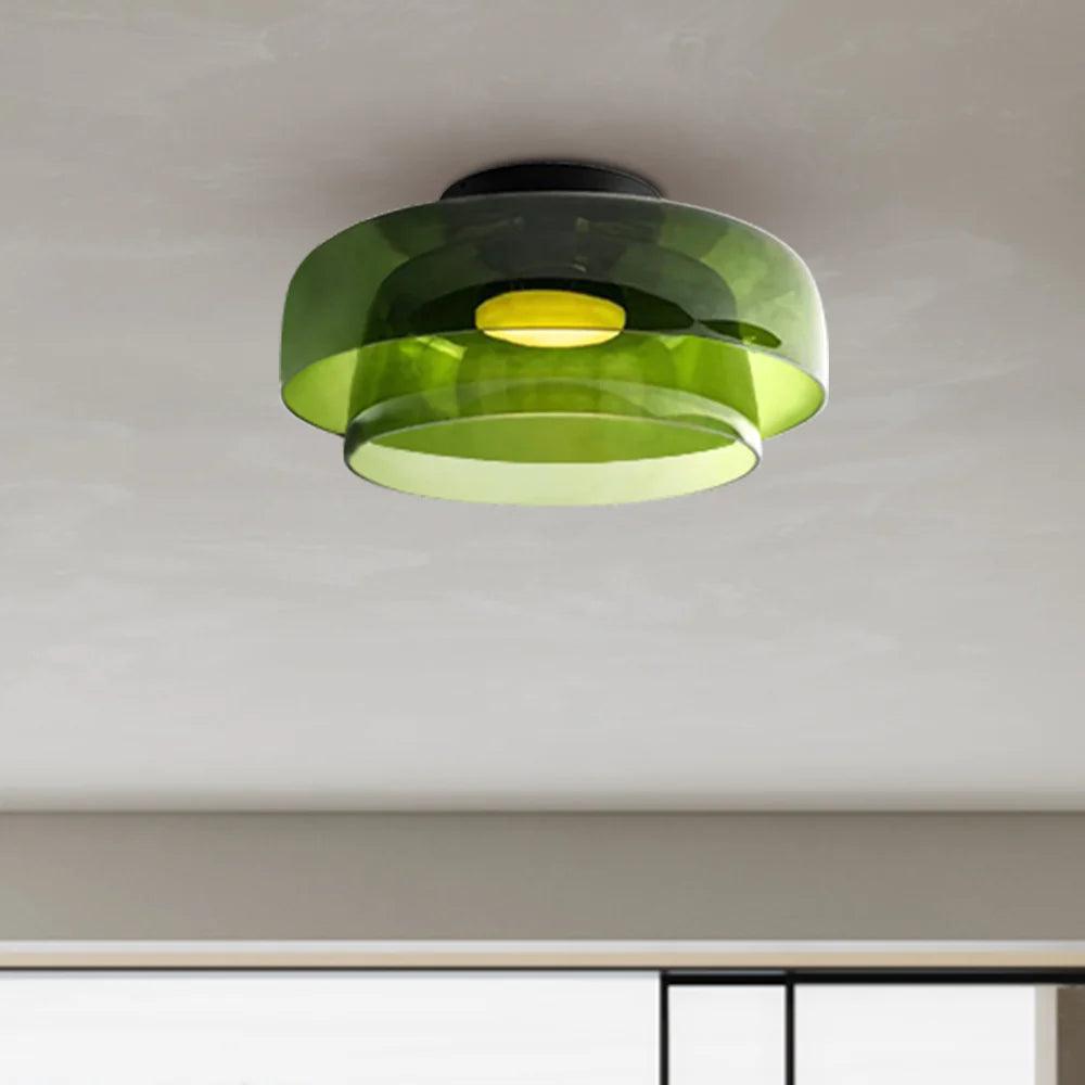 Taklampe i glass med skålform til stuen | livraina