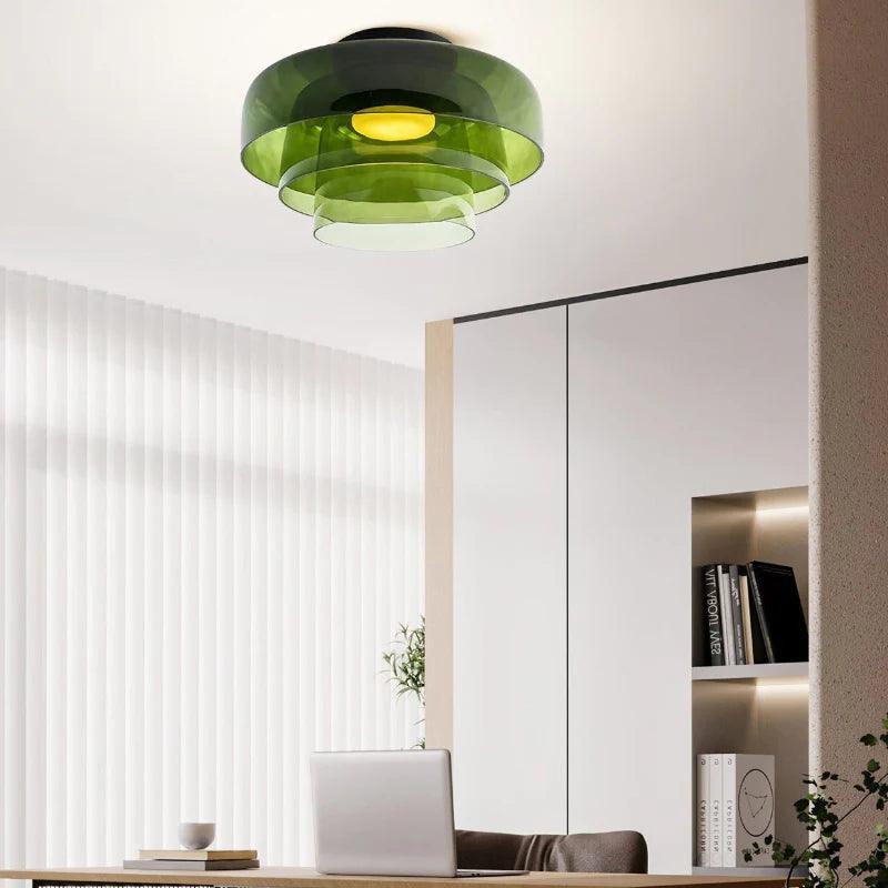 Taklampe i glass med skålform til stuen | livraina