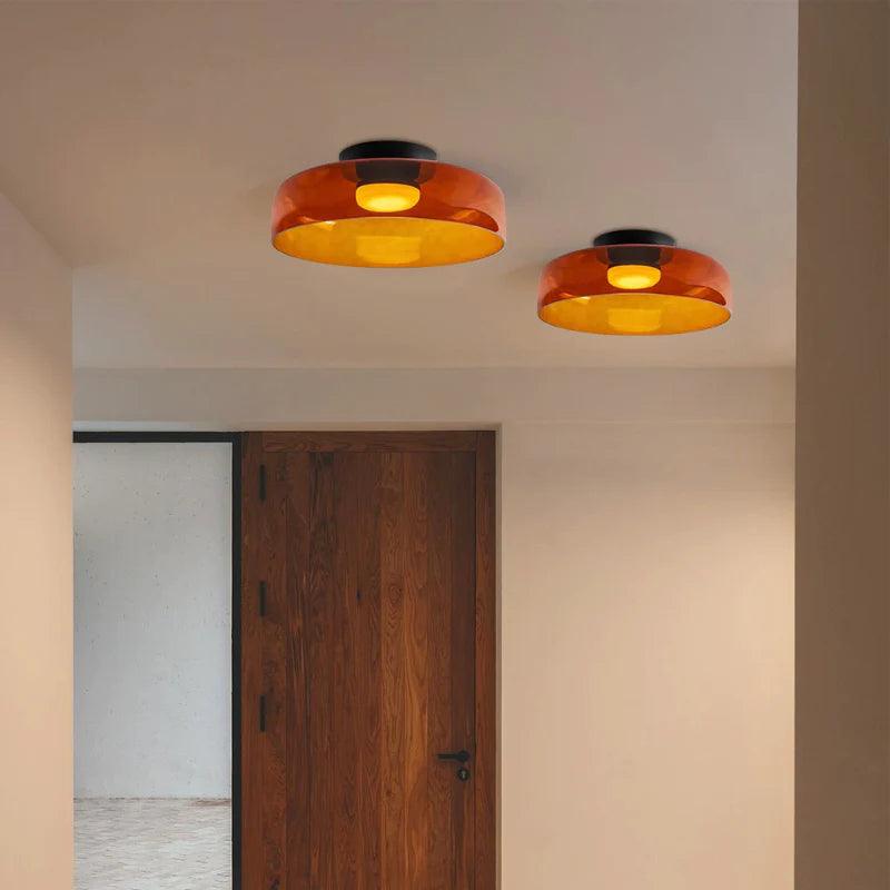 Taklampe i glass med skålform til stuen | livraina