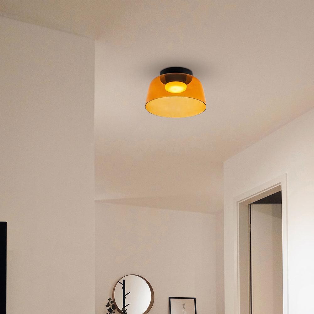 Taklampe i glass med skålform til stuen | livraina