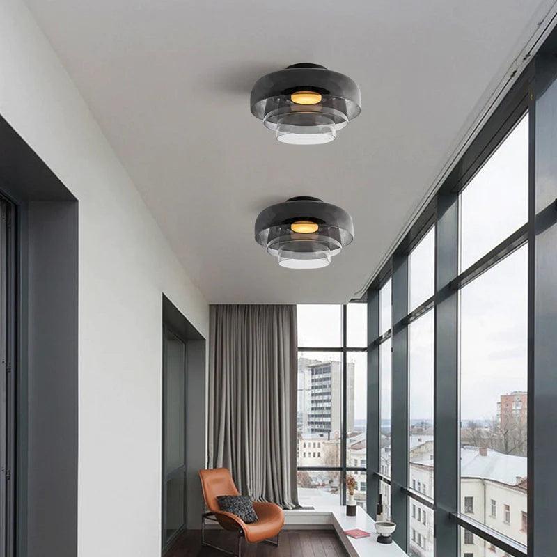 Taklampe i glass med skålform til stuen | livraina
