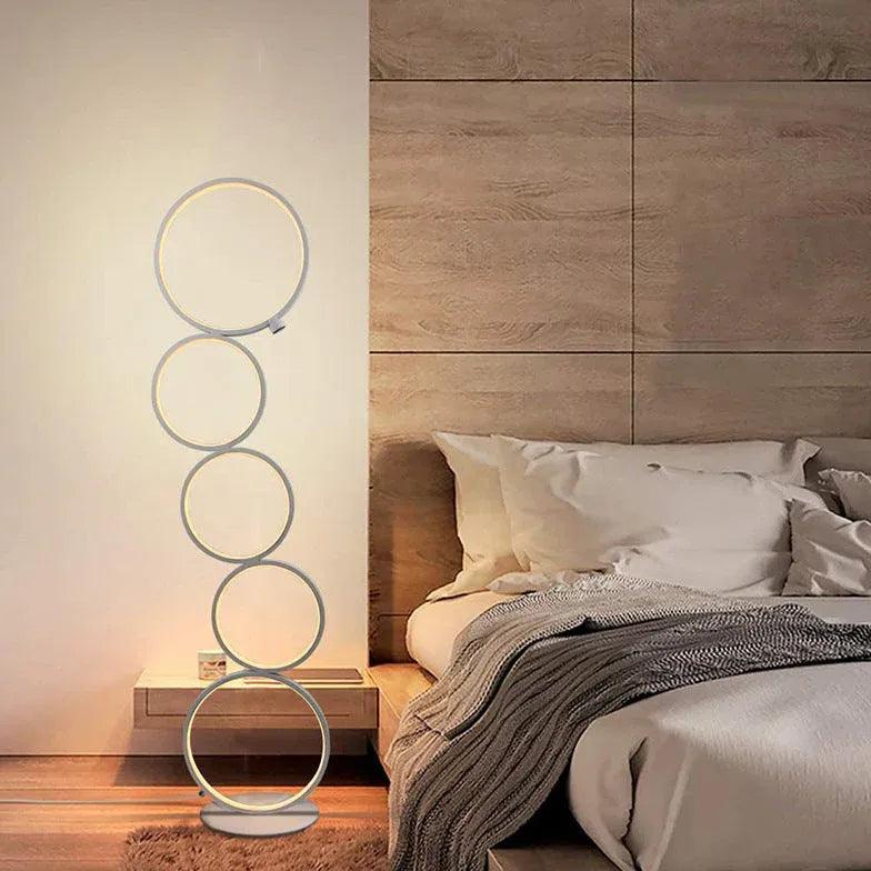 Lampadaire de chevet LED simple à cinq anneaux | livraina