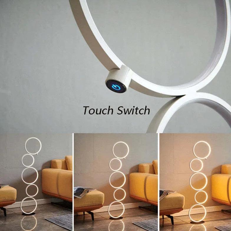 Lampadaire de chevet LED simple à cinq anneaux | livraina