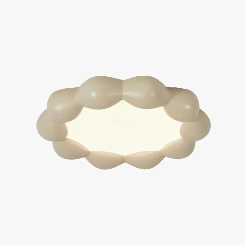 Runde Pendelleuchte in Creme für das Schlafzimmer | livraina