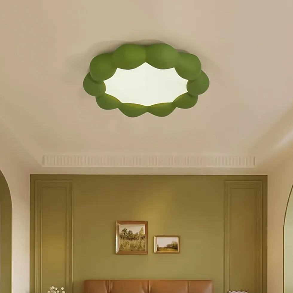 Runde Pendelleuchte in Creme für das Schlafzimmer | livraina