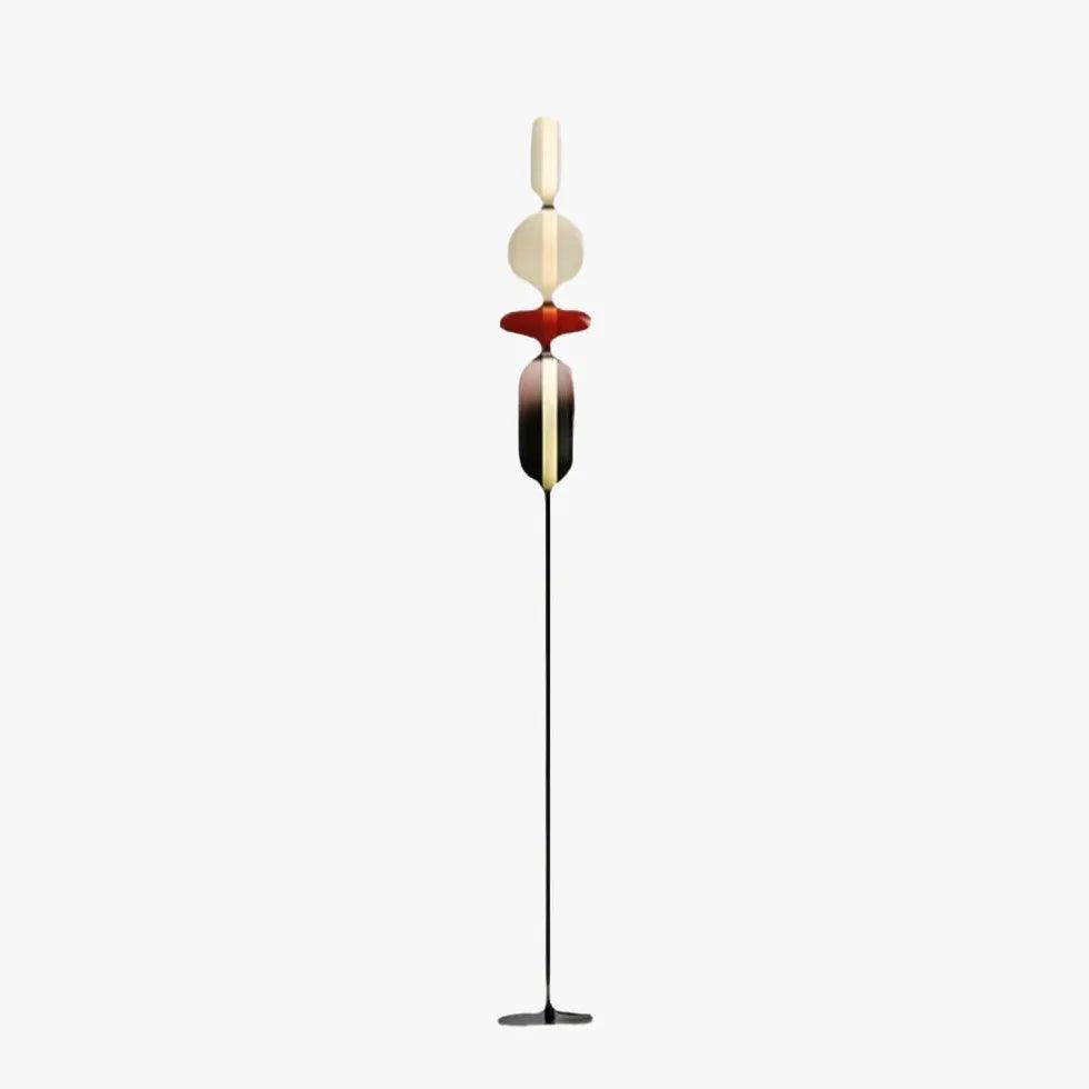 Farvet gulvlampe i glas med slikdesign til stuen | livraina