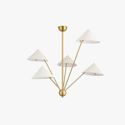 American Fabric Shade Iron Gold Chandelier Lights | livraina
