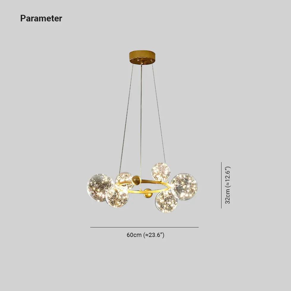 Κρεμαστός φωτισμός από γυάλινη σφαίρα για μοντέρνο υπνοδωμάτιο | livraina