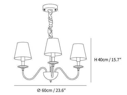 American Brass Vintage Fabric Chandelier for Living Rooms | livraina