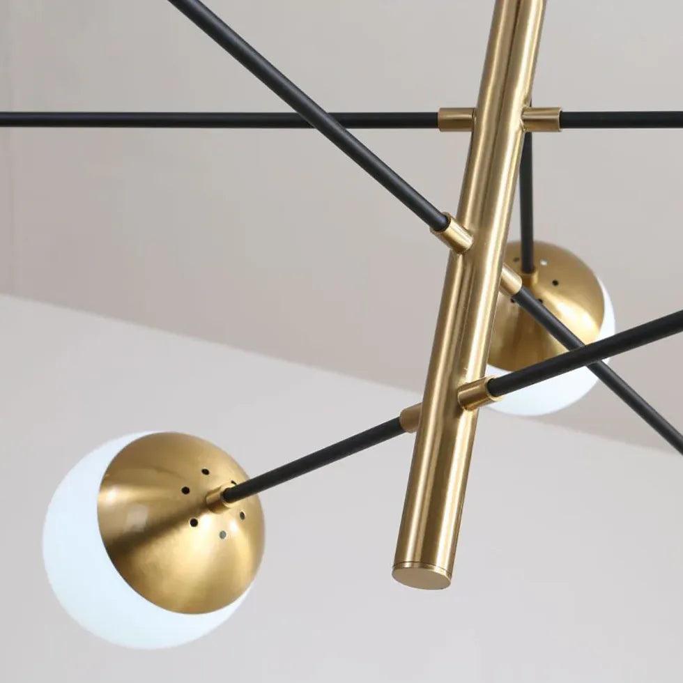 Moderne rund glaslysekrone med galvaniseret finish | livraina