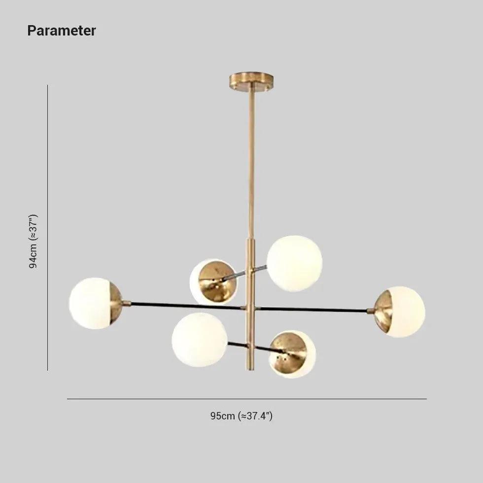 Moderne rund glaslysekrone med galvaniseret finish | livraina