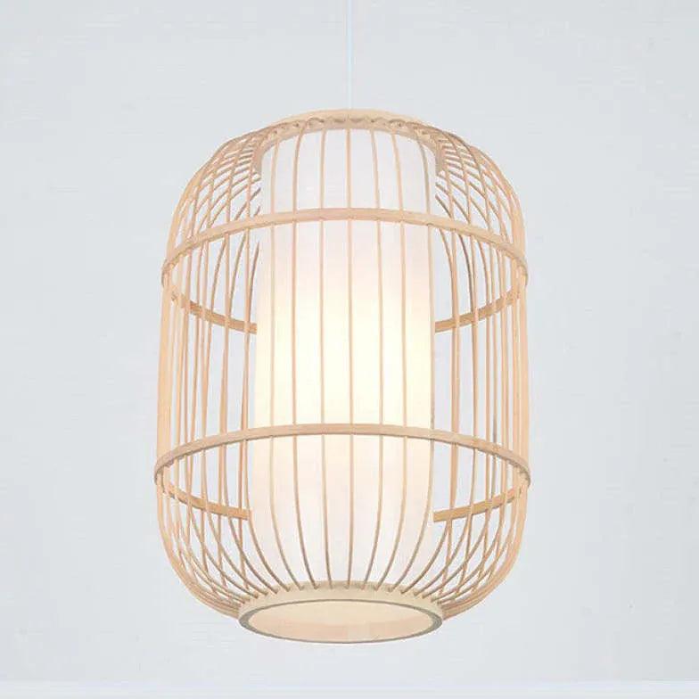 Kinesisk lanterne-pendellampe i bambus og rattan | livraina
