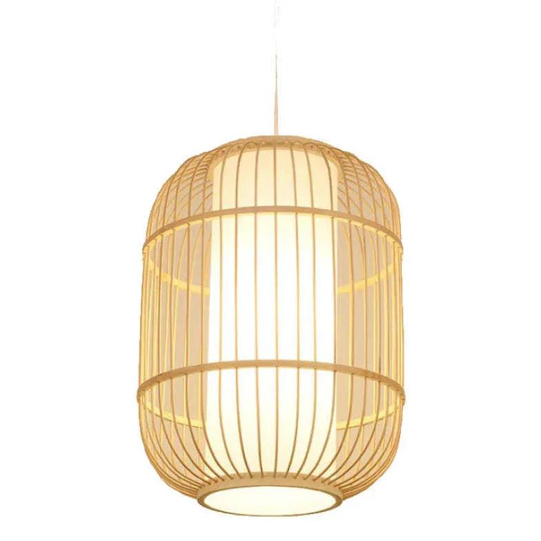 Kinesisk lanterne-pendellampe i bambus og rattan | livraina