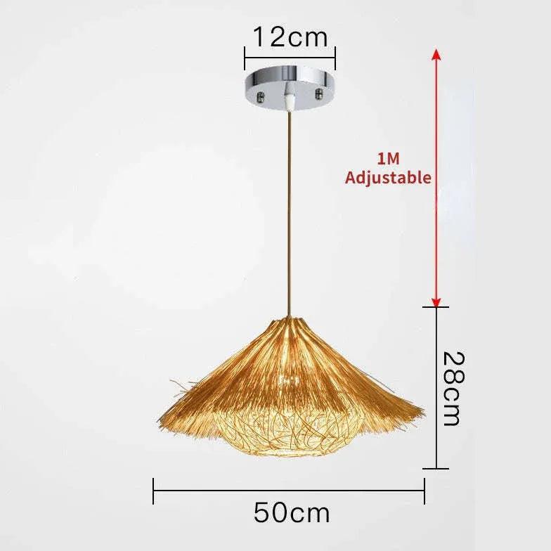 Lámpara colgante tipo farol de ratán tejido chino | livraina