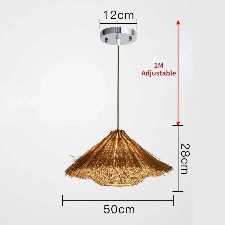 Lámpara colgante tipo farol de ratán tejido chino | livraina