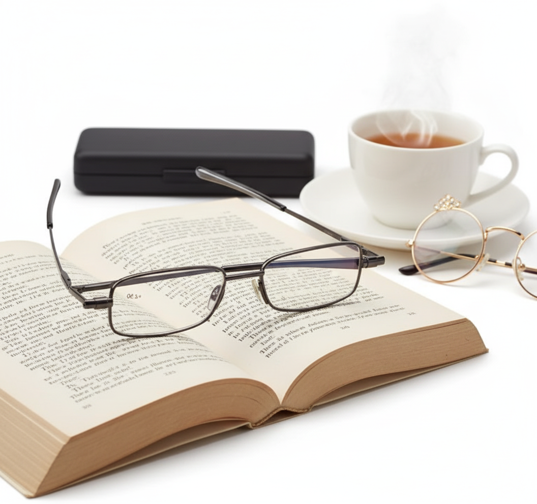 Folding Reading Glasses for Men & Women — 1.3 cm Folded