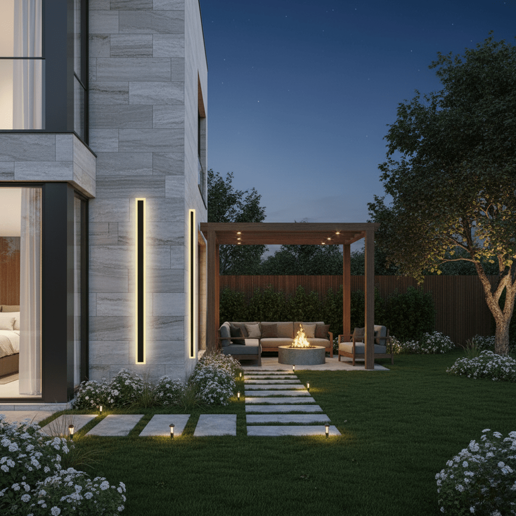Luz de Parede LED Exterior Elegante e Moderna LumaNook — Design Elegante
